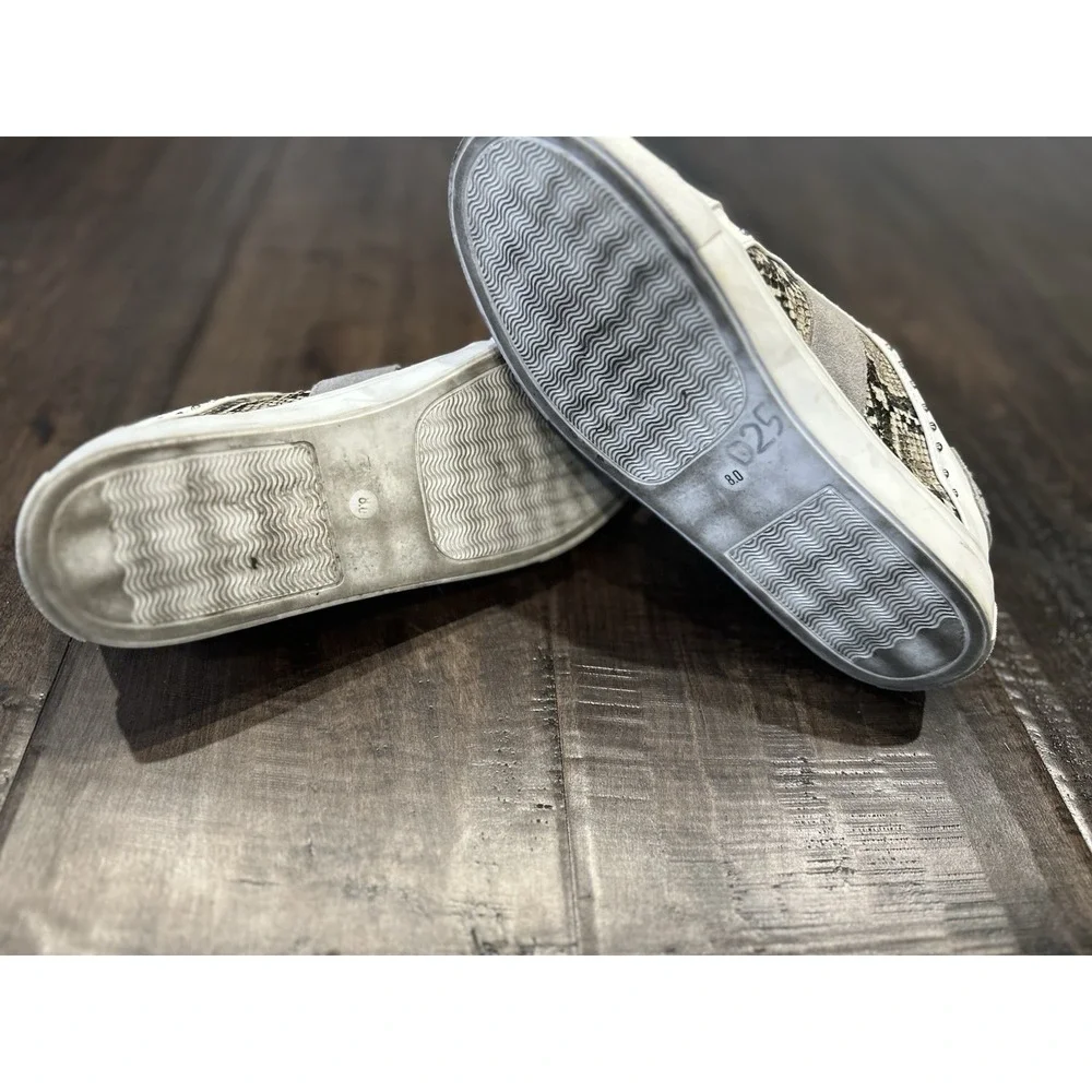 Steve Madden Annita Sneaker Leather‎ Reptile Snakeskin Studs 8 Tennis Shoe